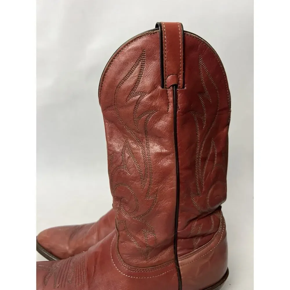 Laredo Mens Style 4m7021 Red Leather Western Boots Sz 10 1/2 D